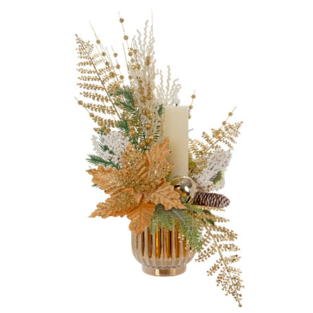 Arreglo Navideño Oro-Crema