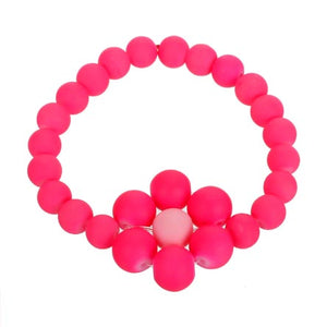 Pulsera Rosa Cuenta Caucho