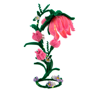 Lámpara Flor Chenille Rosa