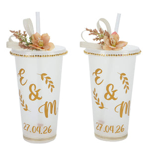 Vasos Boda Marfil-Oro