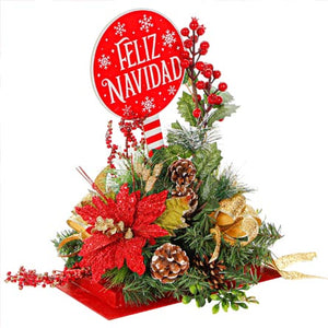 Centro De Mesa Feliz Navidad