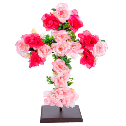 Cruz Con Flores Rosas