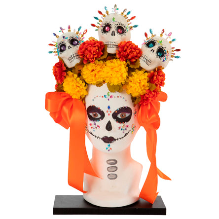 Catrina Con Diadema De Craneos