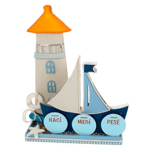 Adorno Faro Y Barco Bebe