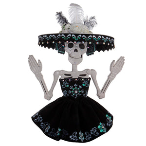 Catrina Con Sombrero De Plumas Blancas
