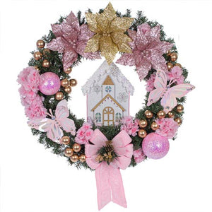 Corona Navideña Oro-Rosa