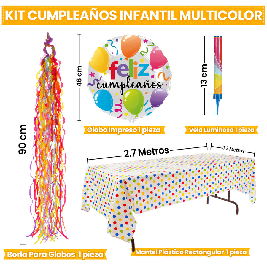 Art.10015 Kit Cumpleaños Multi Color  1pz