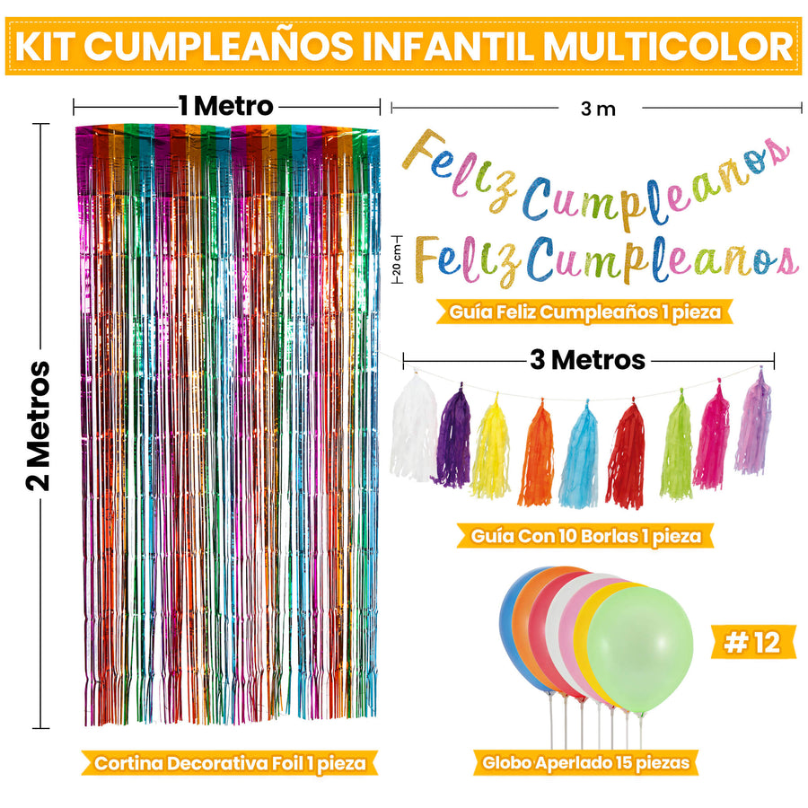 Art.10015 Kit Cumpleaños Multi Color  1pz