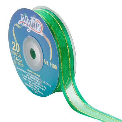 Fantasías Miguel Art.1190 Listón Organza Satín Con Cordón Metálico 16mm 20m