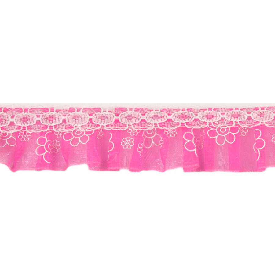 Art.2481 Organza Impresa Plisada Con Encaje