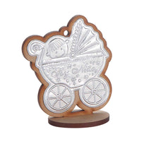 Art.2552 Bebé Carriola Madera Repujado