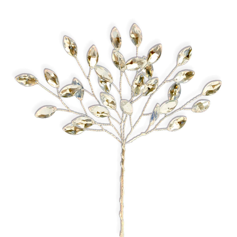 Art.2990 Ramito Alambre Con Piedra Pétalos X6 Flores