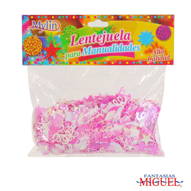 Fantasías Miguel Art.3809 Lentejuela Surtido Unicornio Varios Tamaños 50g