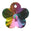 Fantasías Miguel Art.4399 Flor Cristal 1 Orificio 14mm 36pz Verde/Rosa