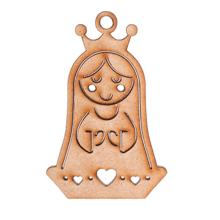Art.4438 Llavero Virgen Madera 7x5cm   2pz