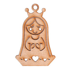 Art.4438 Llavero Virgen Madera 7x5cm   2pz