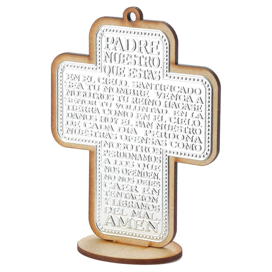Art.4532 Cruz Padre Nuestro Repujado Madera