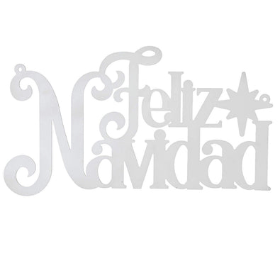 Fantasías Miguel Art.5324 Letrero Feliz Navidad Grande Blanco 40x70cm 1pz