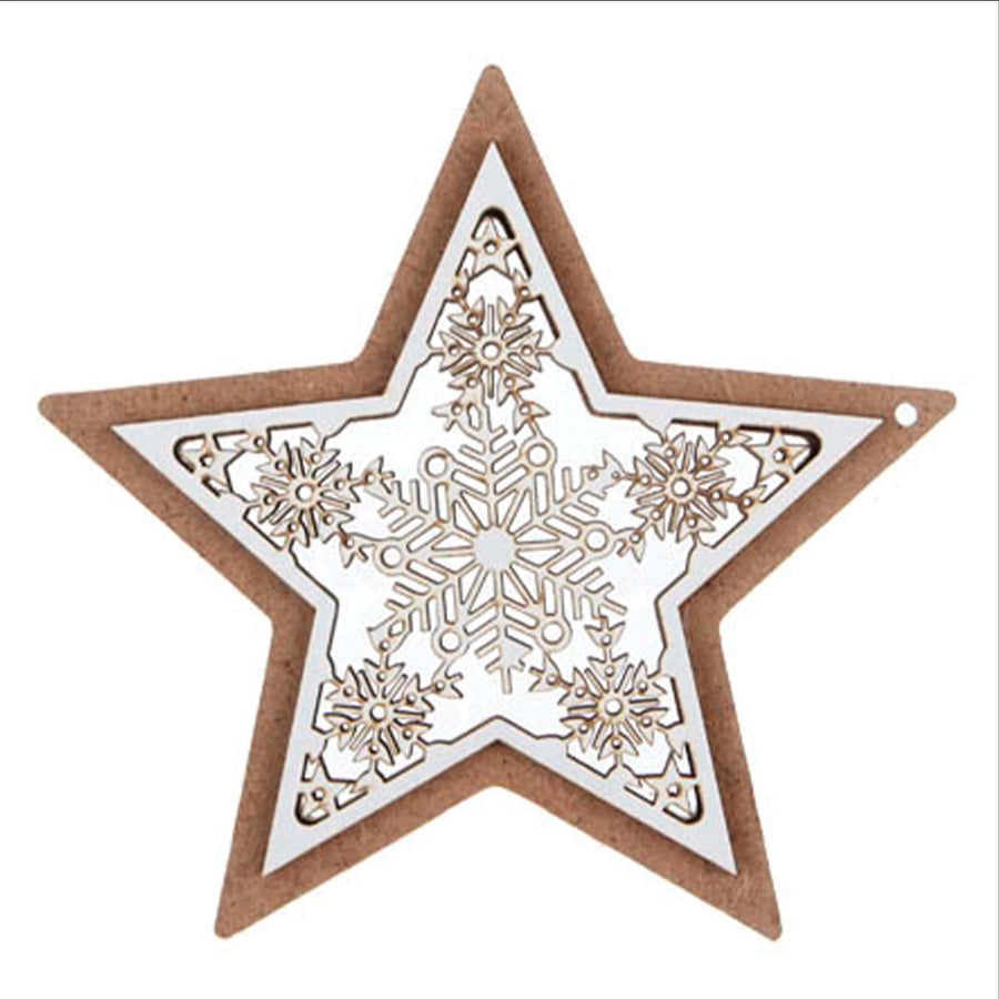 Art.5391 Adorno Estrella Madera / Blanco