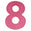 Fantasías Miguel Art.6632 Números De Madera Pintada 6.5cm 1pz 8 Rosa