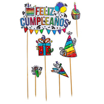 Art.6762 Adorno Pick Cumpleaños B/6pz