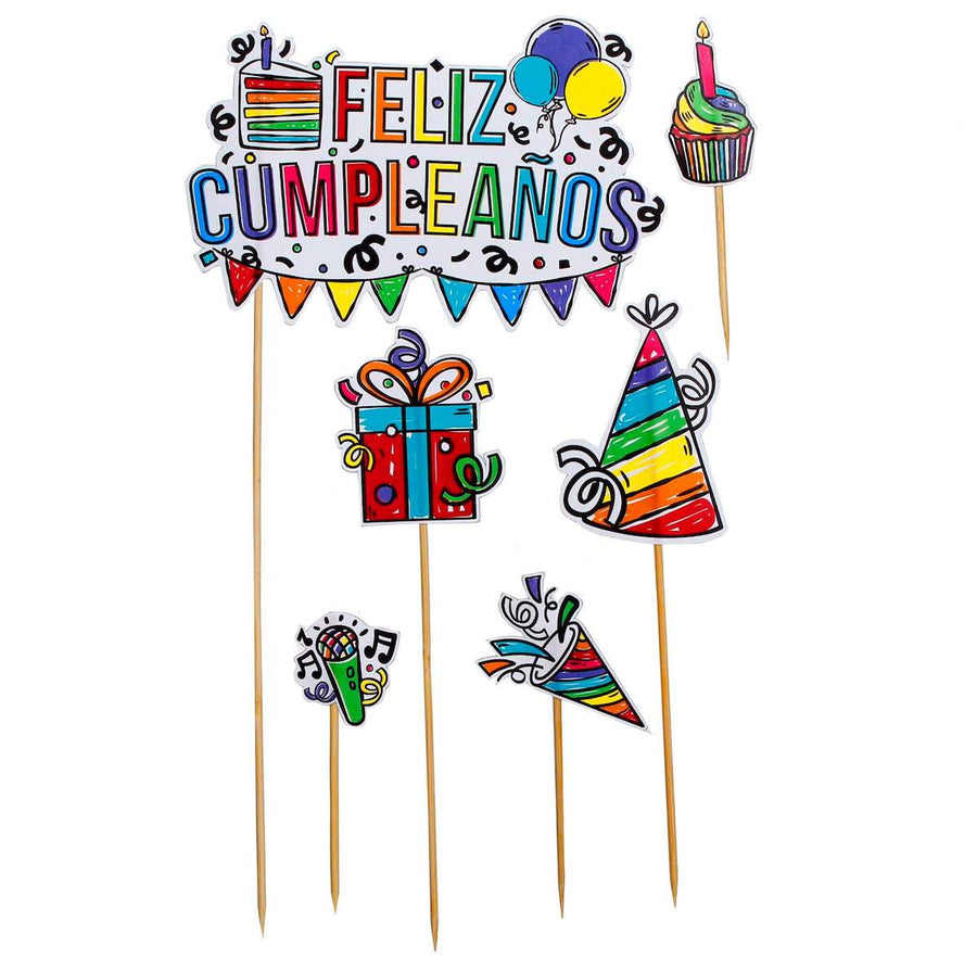 Art.6762 Adorno Pick Cumpleaños B/6pz