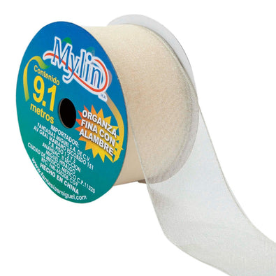 Fantasías Miguel Art.7245 Listón Organza Con Alambre 38mm 9.1m