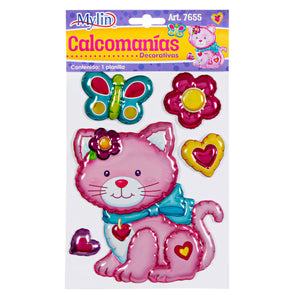 Art.7655 Calcomanía Decorativa Gato Globo