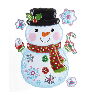 Art.7680 Calcomanía Decorativa Muñeco De Nieve Globo