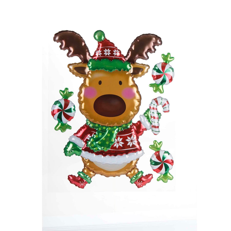 Art.7694 Calcomanía Decorativa Venado Navideño Globo