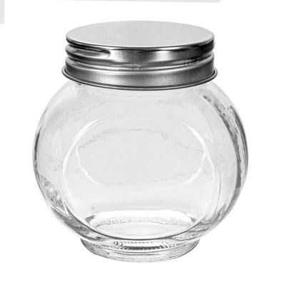 Fantasías Miguel Art.8195 Frasco De Vidrio Con Tapa Metálica    Aprox 180ml 8x8x6cm 1pz