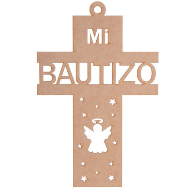 Fantasías Miguel Art.8248 Cruz De Madera Mi Bautizo 27x18cm 1pz