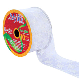 Art.8684 Listón Organza Copo De Nieve