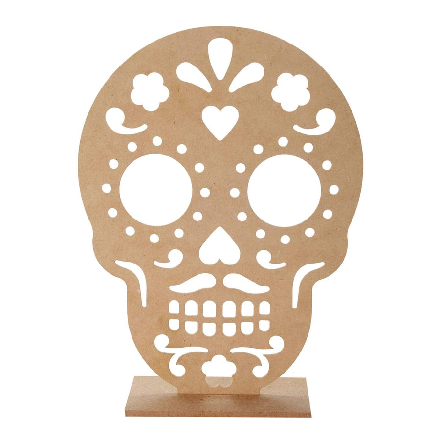 Art.8974 Calavera Calada Con Base Mdf