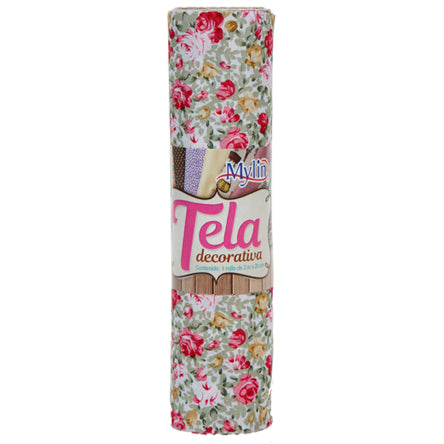 Art.9135 Rollo Tela Poliéster De Flores