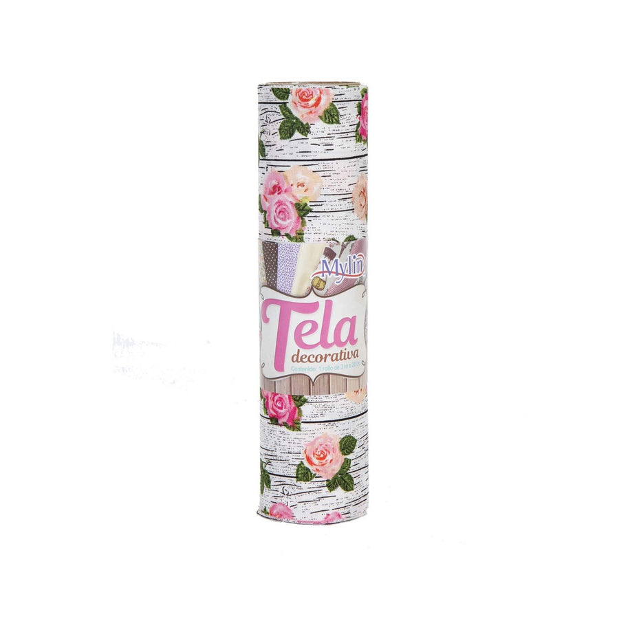 Art.9138 Rollo Tela Poliéster De Rosas