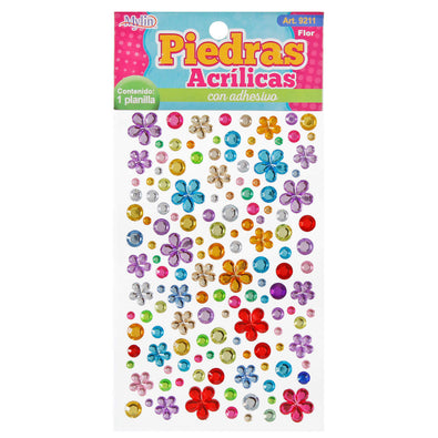 Fantasías Miguel Art.9211 Piedra Acrílica Con Adhesivo Varios (aprox 150pz)  1 Planilla