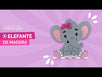 Fantasías Miguel Clave:ML2998 Elefante Niña Con Moño Rosa