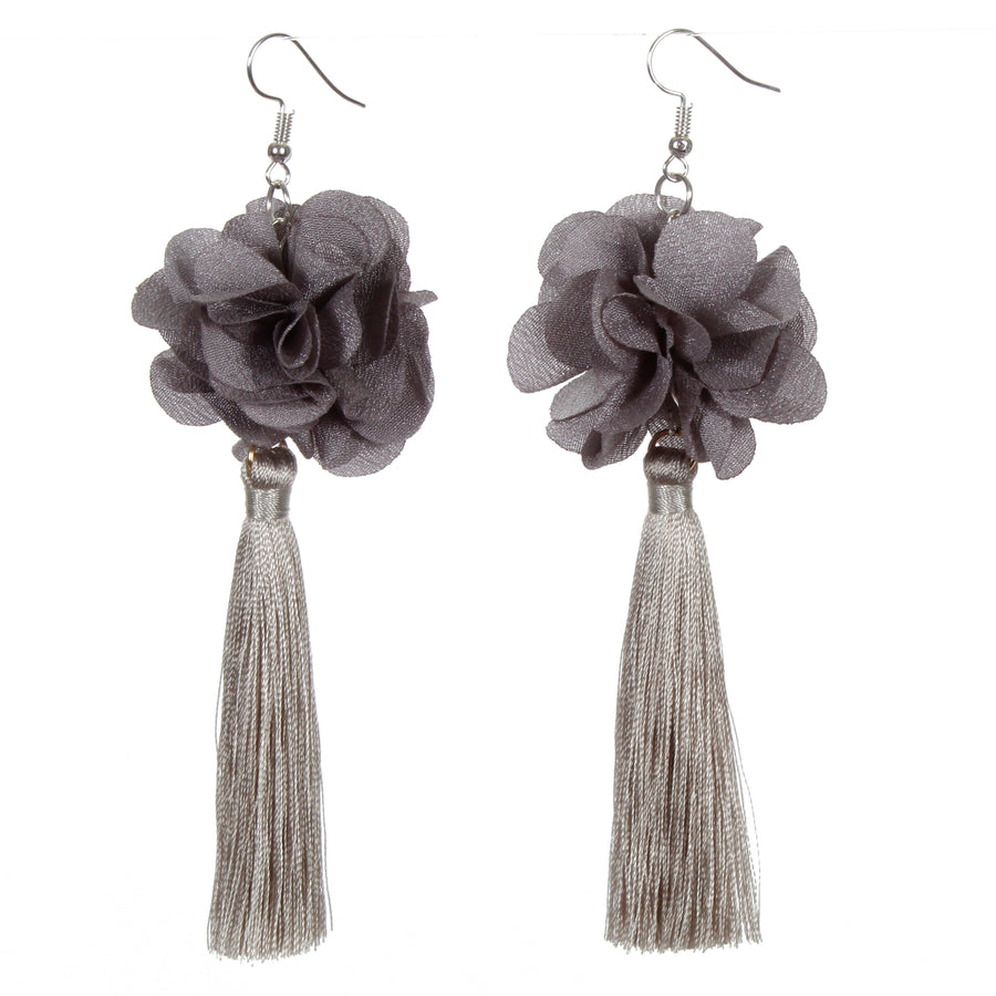 Art.5537 Dije Rosa de Tela 3cm 6pz