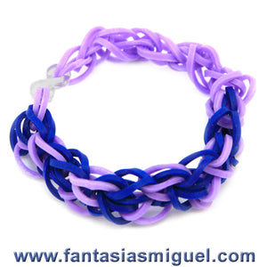 Pulsera Con Ligas Morado-Azul
