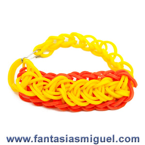 Pulsera Con Ligas Doble Zipper, Amarillo Rosa