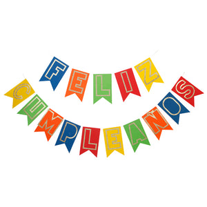 Letrero De Banderines Feliz Cumpleaños
