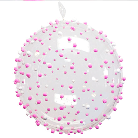 Globo Con Pompoms Rosa
