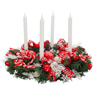 Corona De Adviento Rojo/Blanco