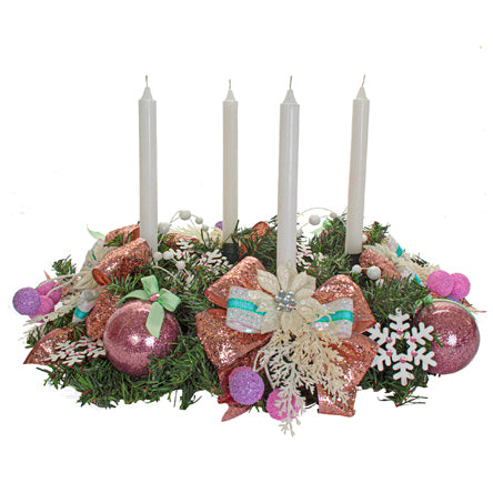 Corona De Adviento Rosa Pastel
