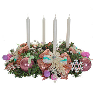 Corona De Adviento Rosa Pastel