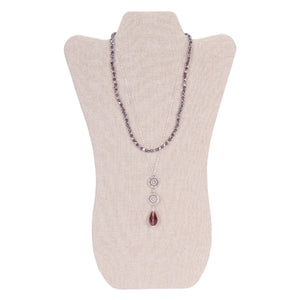 Collar Doble Morado Con Dije Mandala