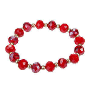 Pulsera De Cristales Rojos
