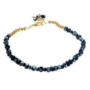Pulsera De Cristal Moño Negro