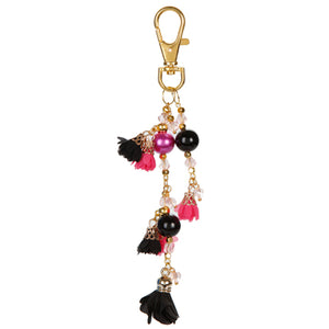 Llavero Con Flores Y Perlas
